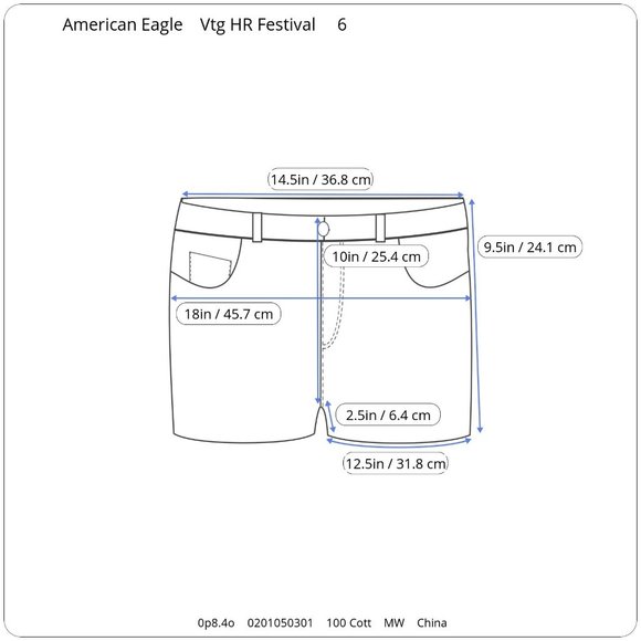 American Eagle Distressed Womens Shorts 6 Vtg Hi Rise Festival Bootie Button Fly - Picture 7 of 7